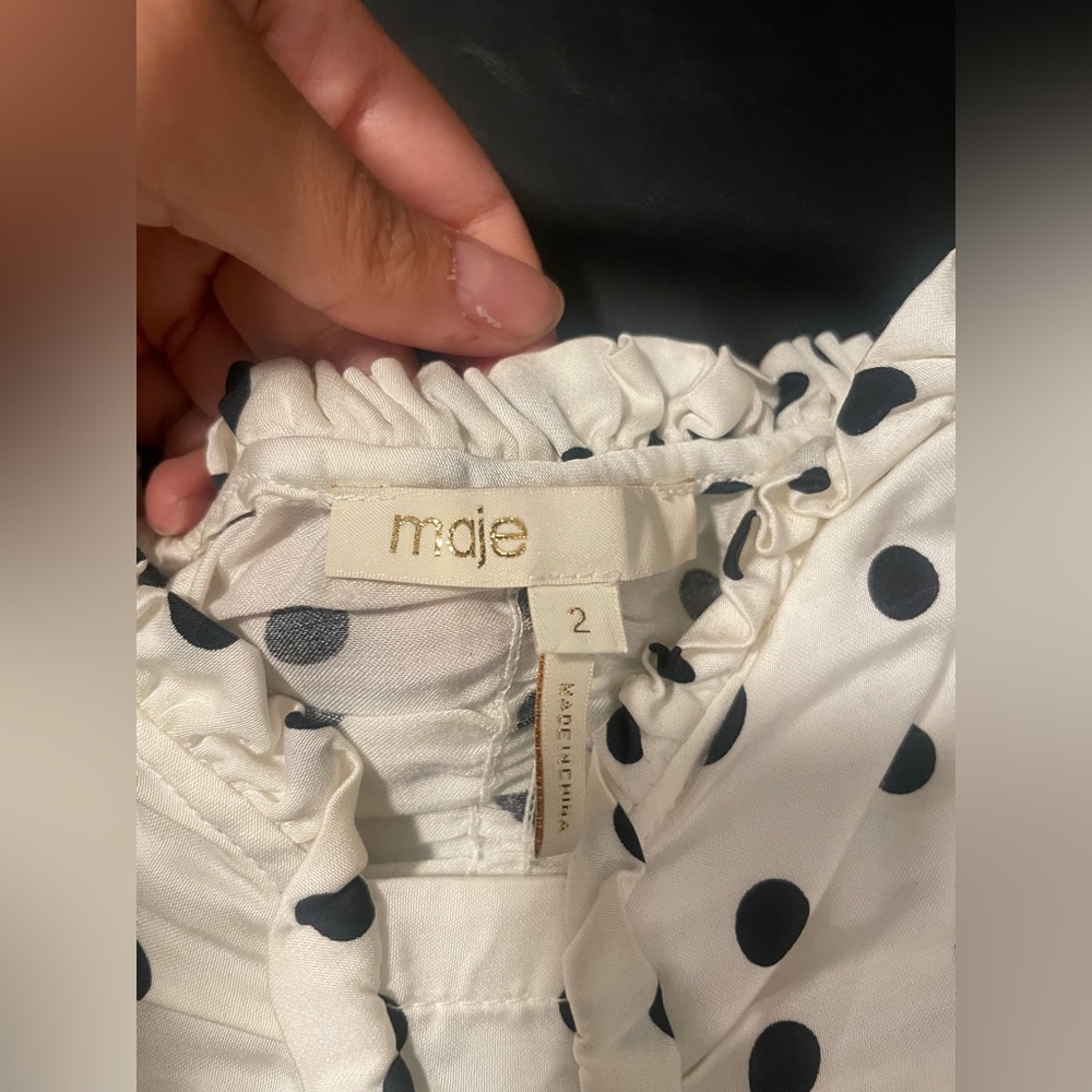 Maje polka dot crop top